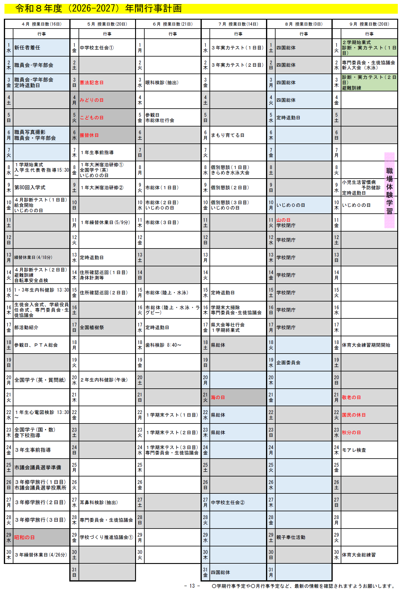 R8年間行事①