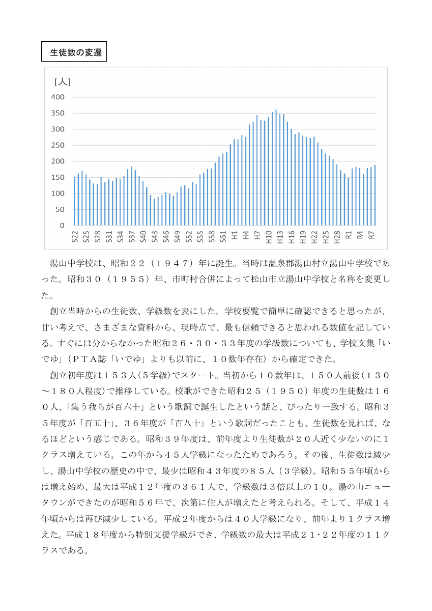 生徒数・学級数の変遷.pdfの2ページ目のサムネイル